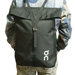 On Running Logo Black Roll-Top Backpack - Men's Everyday Bag